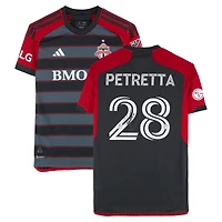 Maillot adidas noir dédicacé Raoul Petretta du Toronto FC n° 28, utilisé lors du match de la saison 2024 de la MLS - Taille M