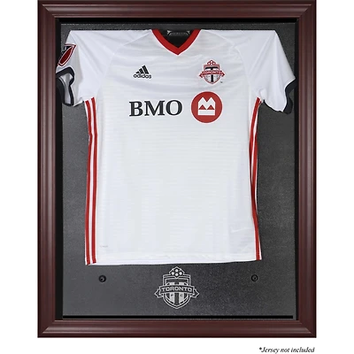 Vitrine de maillot avec logo de l'équipe en acajou encadré du Toronto FC