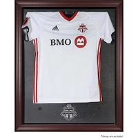 Vitrine de maillot avec logo de l'équipe en acajou encadré du Toronto FC
