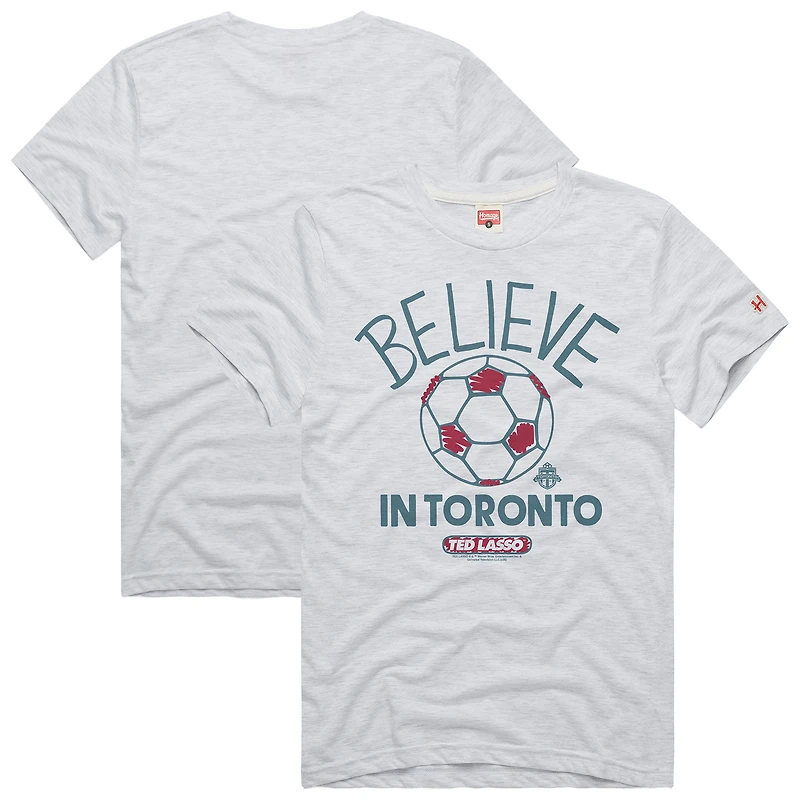 Unisex Homage  Ash Toronto FC MLS x Ted Lasso Believe Graphic Tri-Blend T-Shirt