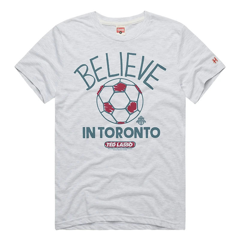 Unisex Homage  Ash Toronto FC MLS x Ted Lasso Believe Graphic Tri-Blend T-Shirt