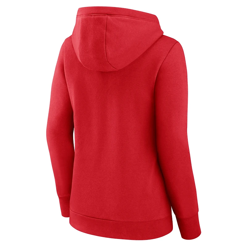 Sweat à capuche col en V et manches écharpe rouge Toronto FC Fanatics pour femmes