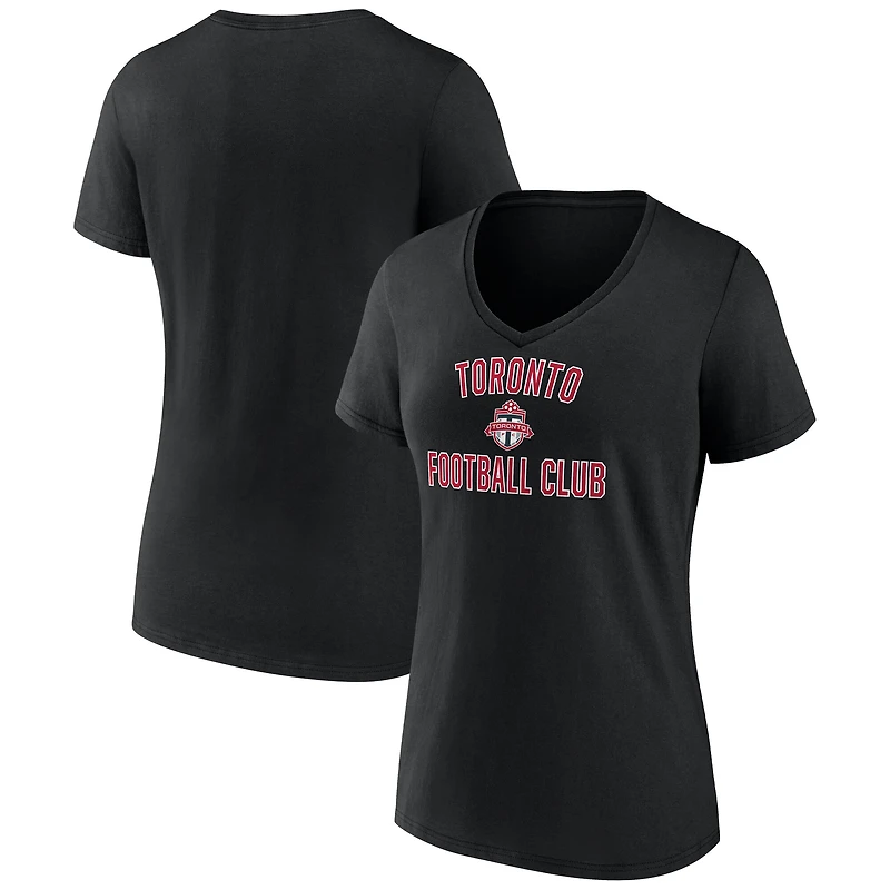 T-shirt noir à col en V Toronto FC Victory Arch pour femmes