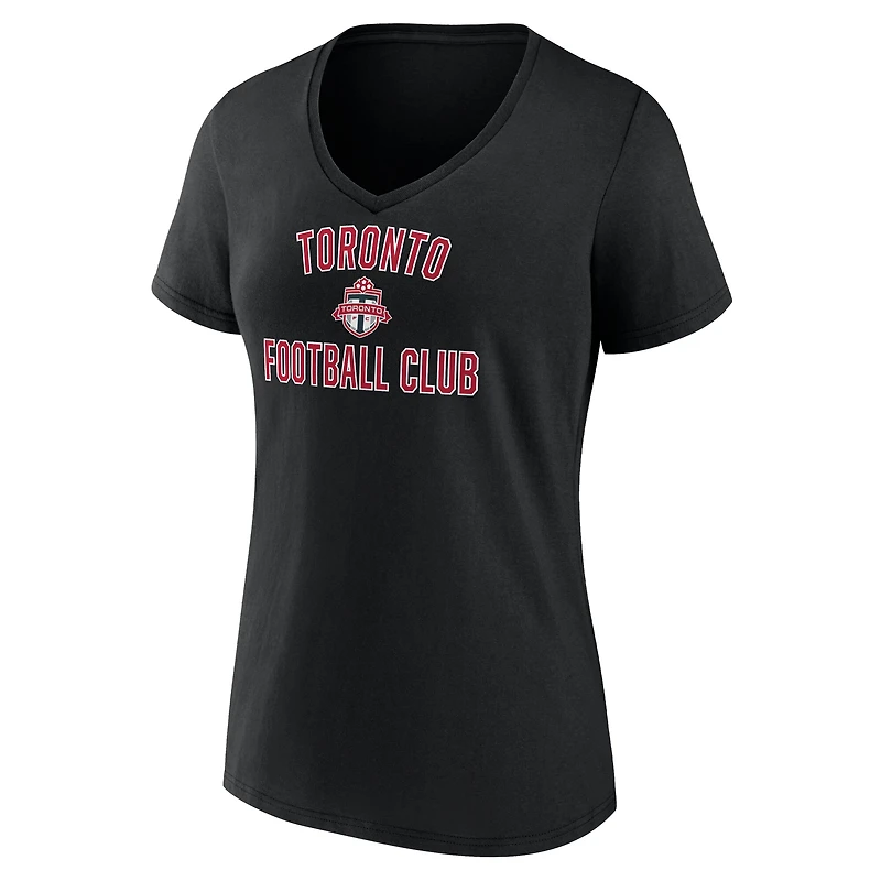 T-shirt noir à col en V Toronto FC Victory Arch pour femmes