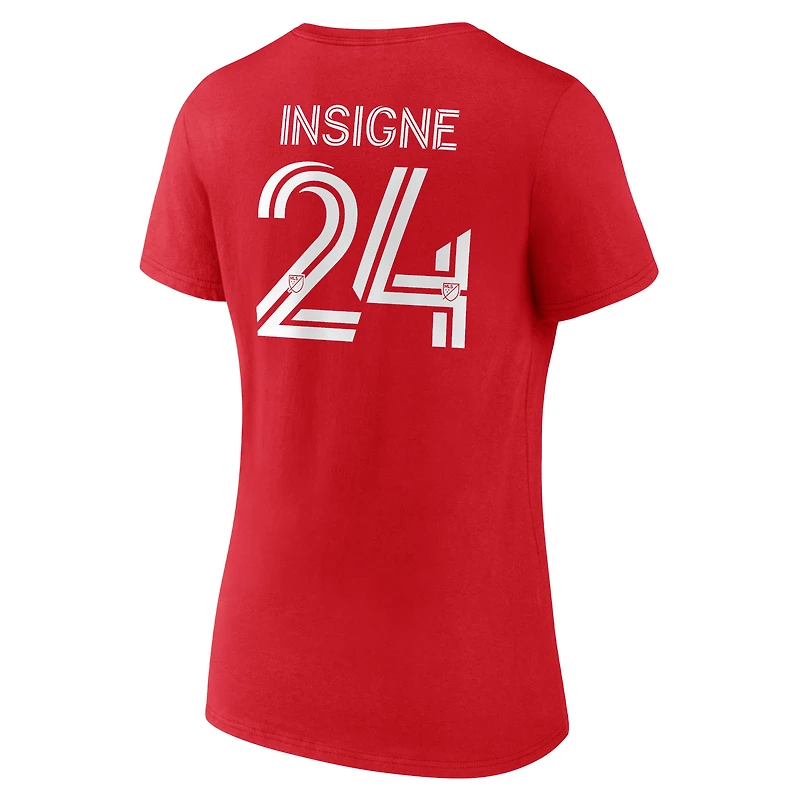 Fanatics pour femmes Lorenzo Insigne rouge Toronto FC Authentic Stack Name & Number - T-shirt à col en V