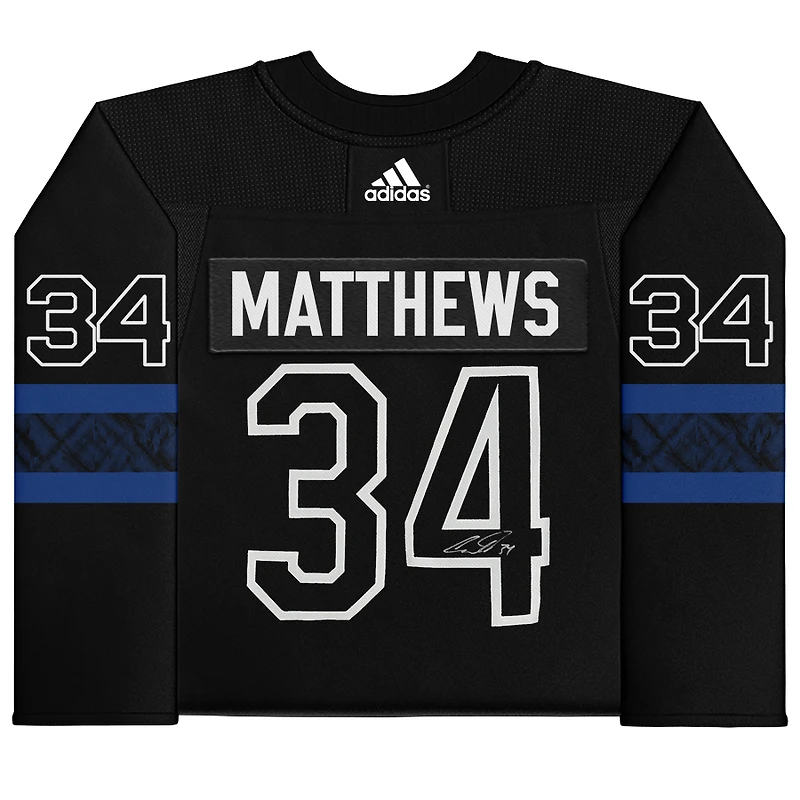 Maillot authentique alternatif dédicacé par Auston Matthews des Maple Leafs de Toronto