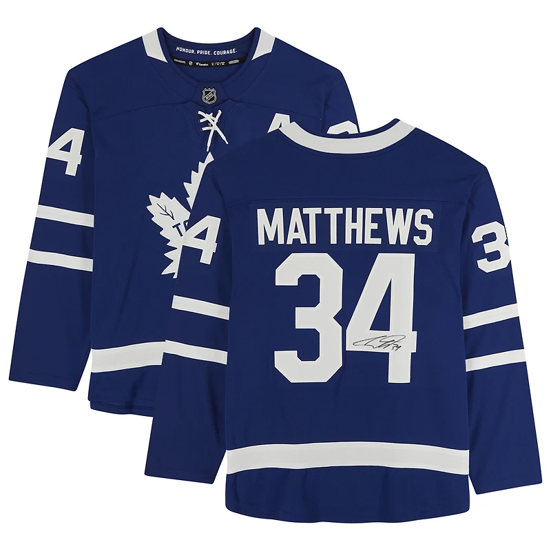 Maillot de capitaine adjoint dédicacé par Auston Matthews Blue Toronto Maple Leafs Fanatics Breakaway