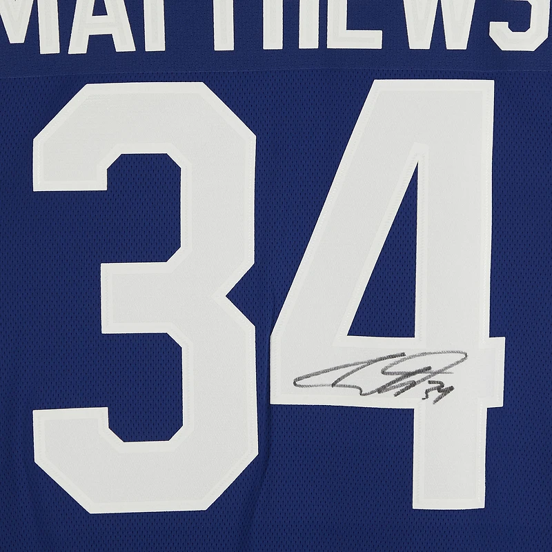 Maillot de capitaine adjoint dédicacé par Auston Matthews Blue Toronto Maple Leafs Fanatics Breakaway