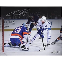 Auston Matthews Toronto Maple Leafs Autographed 16" x 20" Tying Franchise Goal Record Spotlight Photograph