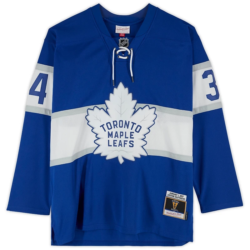 Auston Matthews Toronto Maple Leafs Autographed 2017 Centennial Classic Mitchell & Ness Jersey with "OT GWG 1-1-17" Inscription - Limited Edition of 17