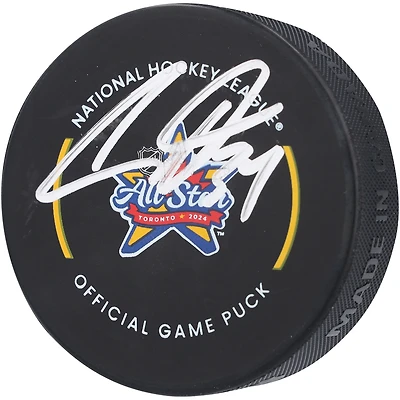 Rondelle de jeu officielle autographiée par Auston Matthews des Maple Leafs de Toronto pour le match des étoiles de la LNH 2024