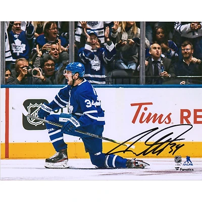 Auston Matthews Toronto Maple Leafs Autographed 8" x 10" Blue Jersey Goal Celebration Photograph