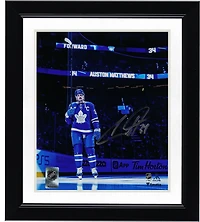 Auston Matthews Toronto Maple Leafs Autographed 8" x 10" Blue Jersey Pregame Salute Photograph