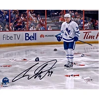 Auston Matthews Toronto Maple Leafs dédicacé 20,3 x 25,4 cm Première photo du tour du chapeau de la LNH