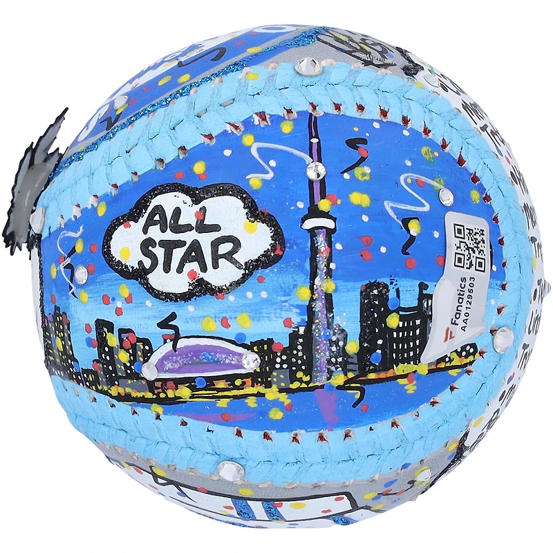 Ballon de baseball autographié par Auston Matthews des Maple Leafs de Toronto - Peint à la main par l'artiste Charles Fazzino
