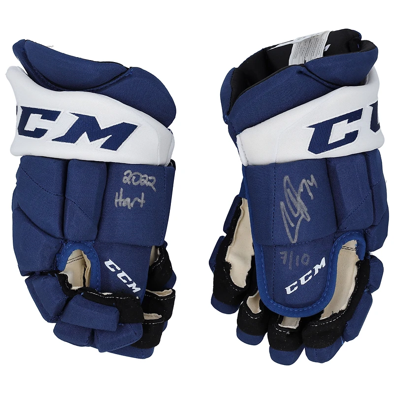 Auston Matthews Toronto Maple Leafs Autographed Blue CCM Game Model Gloves with "2022 Hart" Inscription - Limited Edition of 10