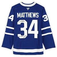 Maillot premium dédicacé par Auston Matthews des Maple Leafs de Toronto, avec inscription « 26th Leafs Captain » - Édition limitée à 25 exemplaires