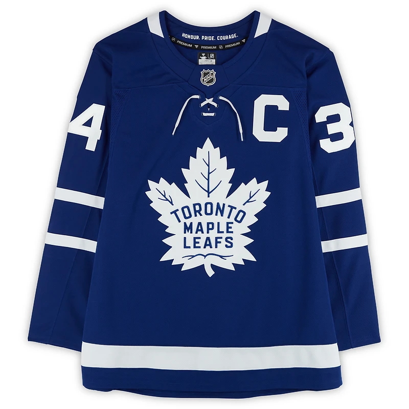 Maillot premium bleu dédicacé par Auston Matthews des Maple Leafs de Toronto