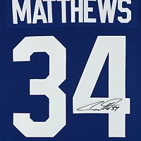 Maillot premium bleu dédicacé par Auston Matthews des Maple Leafs de Toronto