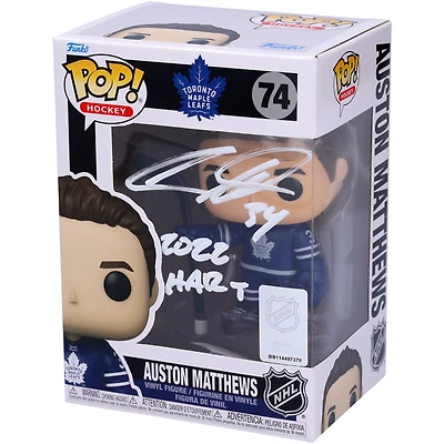 Auston Matthews Toronto Maple Leafs Autographed Blue Jersey Funko Pop! Vinyl Figure with "2022 Hart" Inscription