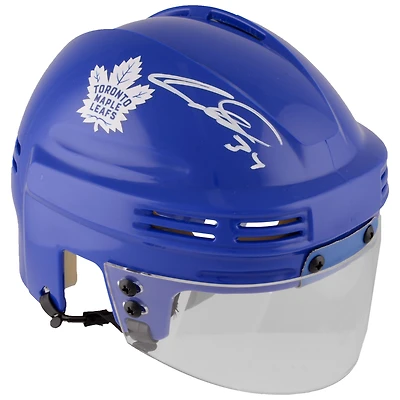 Casque bleu miniature autographié par Auston Matthews des Maple Leafs de Toronto