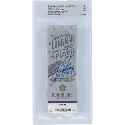 Auston Matthews Toronto Maple Leafs Autographed Career Playoff Goal #2 Ticket - BAS Authenticated
