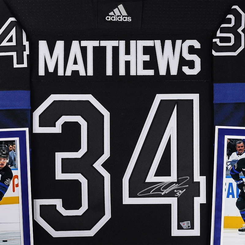 Maillot adidas noir alternatif autographié par Auston Matthews des Maple Leafs de Toronto