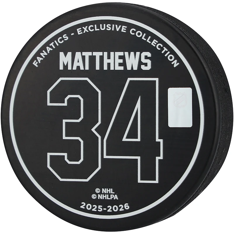 Auston Matthews Toronto Maple Leafs Autographed Franchise Goal Leader Hockey Puck - Limited Edition of 134