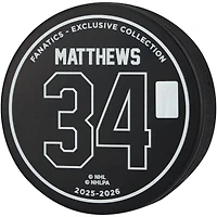 Auston Matthews Toronto Maple Leafs Autographed Franchise Goal Leader Hockey Puck - Limited Edition of 134