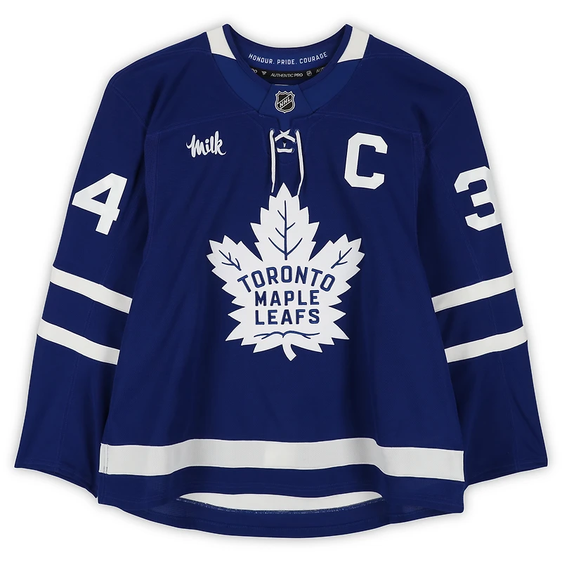 Auston Matthews Toronto Maple Leafs Autographed Game-Used #34 Blue Jersey from the 2024-25 NHL Season with "GU 2024-25 Season" Inscription - NF70452344