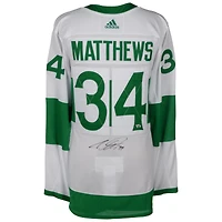 Maillot Adidas authentique dédicacé par Auston Matthews des Maple Leafs de Toronto des Toronto St. Pats