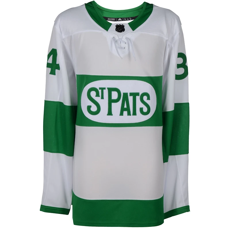 Maillot Adidas authentique dédicacé par Auston Matthews des Maple Leafs de Toronto des Toronto St. Pats