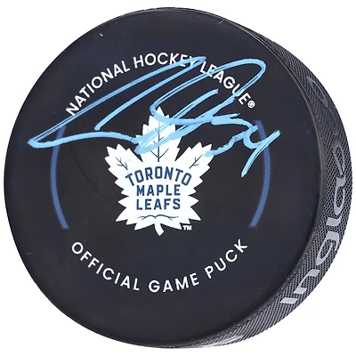 Rondelle de match officielle de la LNH autographiée par Auston Matthews des Maple Leafs de Toronto