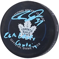 Rondelle de match officielle autographiée par Auston Matthews des Maple Leafs de Toronto avec l'inscription « 26th Leafs Captain »