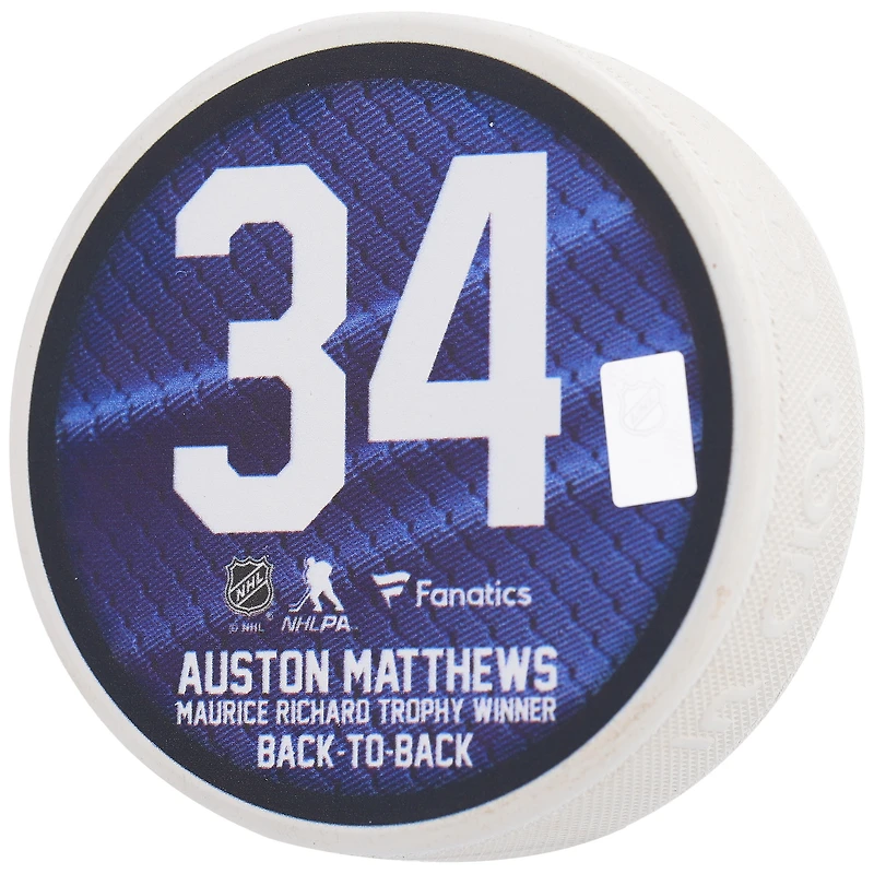 Auston Matthews Toronto Maple Leafs Autographed Printed Puck - Limited Edition of 134