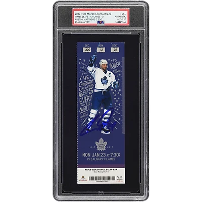 Auston Matthews Toronto Maple Leafs Autographed Rookie Season PSA Authenticated Auto 10 Ticket from January 23, 2017