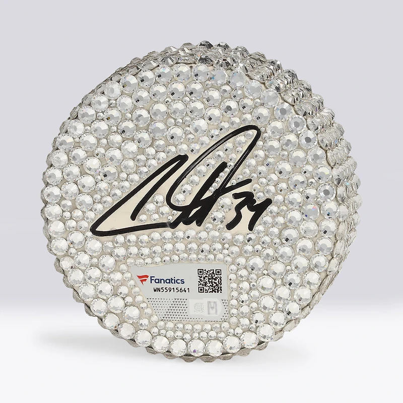 Auston Matthews Toronto Maple Leafs Autographed Swarovski Crystal Hockey Puck  - Art by Rock On Sports