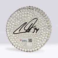 Auston Matthews Toronto Maple Leafs Autographed Swarovski Crystal Hockey Puck  - Art by Rock On Sports