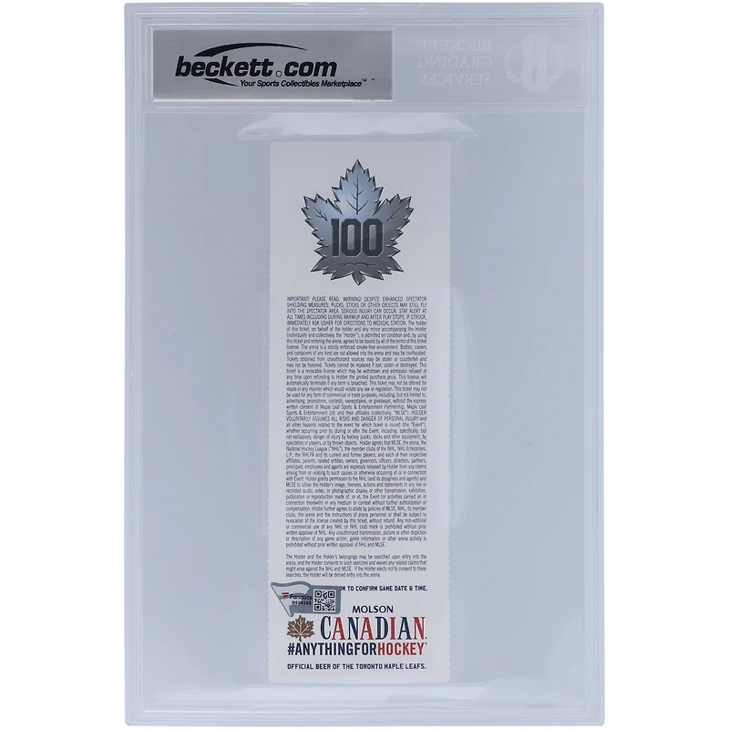 Billet autographié par Auston Matthews des Maple Leafs de Toronto du 7 décembre 2016 avec l'inscription « 2017 Calder » - Beckett/Fanatics noté 10