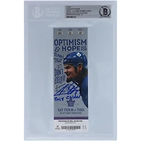 Auston Matthews Toronto Maple Leafs Autographed Ticket from February 18 2017 with "2017 Calder" Inscription - Beckett/Fanatics Graded 10