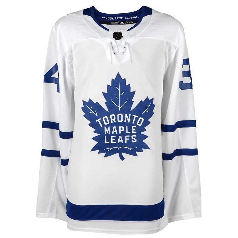 Maillot Adidas authentique blanc autographié par Auston Matthews des Maple Leafs de Toronto