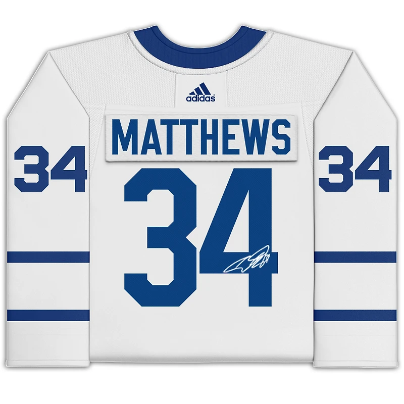 Maillot Adidas authentique blanc autographié par Auston Matthews des Maple Leafs de Toronto