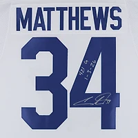 Auston Matthews Toronto Maple Leafs Autographed White Fanatics Premium Jersey with "421G 1-3-26" Inscription