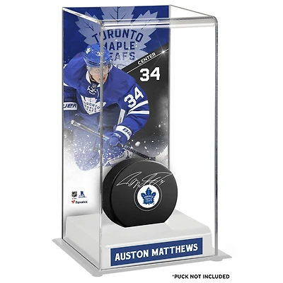 Auston Matthews Toronto Maple Leafs Deluxe Tall Hockey Puck Case