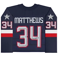 Auston Matthews USA Autographed Navy 4 Nations Face-Off Fanatics Premium Jersey  