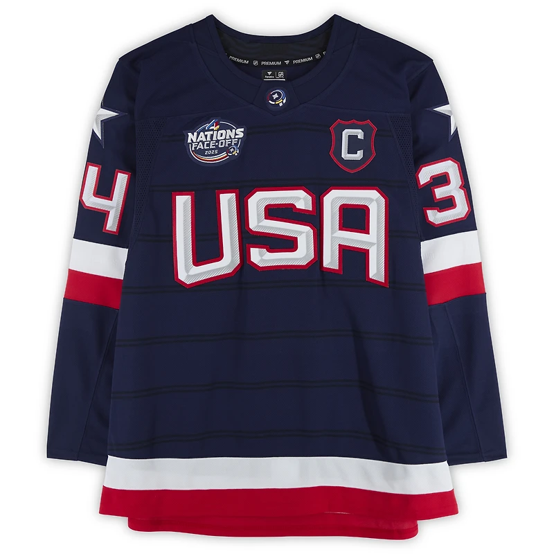 V106832 Leafs Auston Matthews Toronto Maple Leafs Maillot Premium Fanatics Autographié Équipe USA 4 Nations Face-Off avec Inscription « Captain America » - Édition Limitée de 10 34 Auston Matthews AUT HK JERSEY 45854 AUTJERHOC JRSYMA0940 #5
