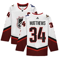 Maillot adidas authentique autographié par Auston Matthews White des Maple Leafs de Toronto pour le match des étoiles de la LNH 2022