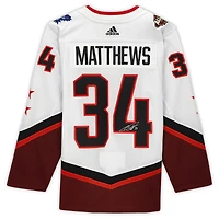 Maillot adidas authentique autographié par Auston Matthews White des Maple Leafs de Toronto pour le match des étoiles de la LNH 2022