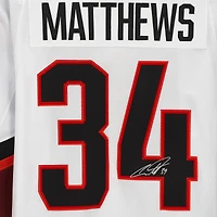 Maillot adidas authentique autographié par Auston Matthews White des Maple Leafs de Toronto pour le match des étoiles de la LNH 2022