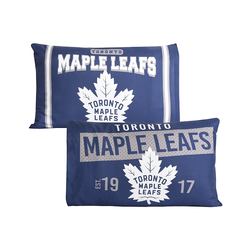 Ensemble de deux taies d'oreiller bleues des Maple Leafs de Toronto (20 po x 30 po)